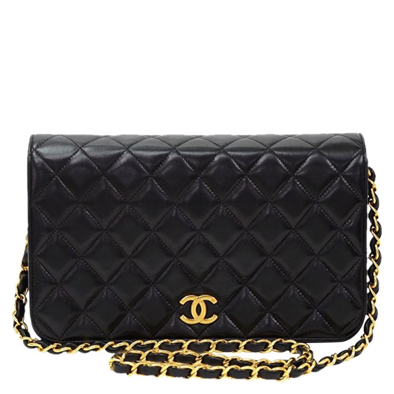 Chanel Black Quilted Lambskin Full Flap Bag