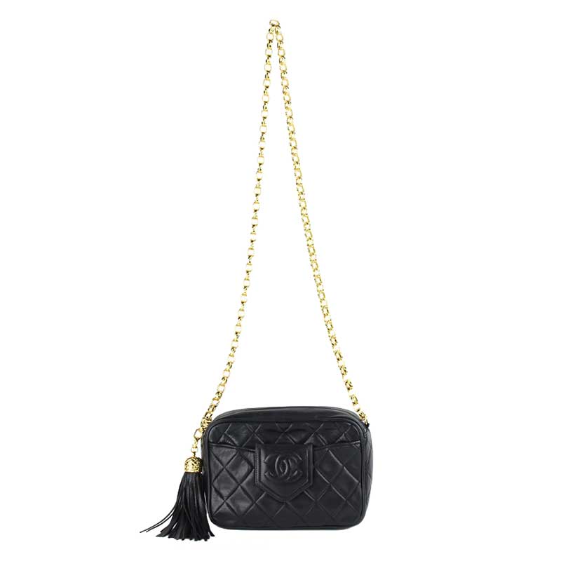 Chanel Black Quilted Leather Tassel Crossbody Bag Chanel | TLC