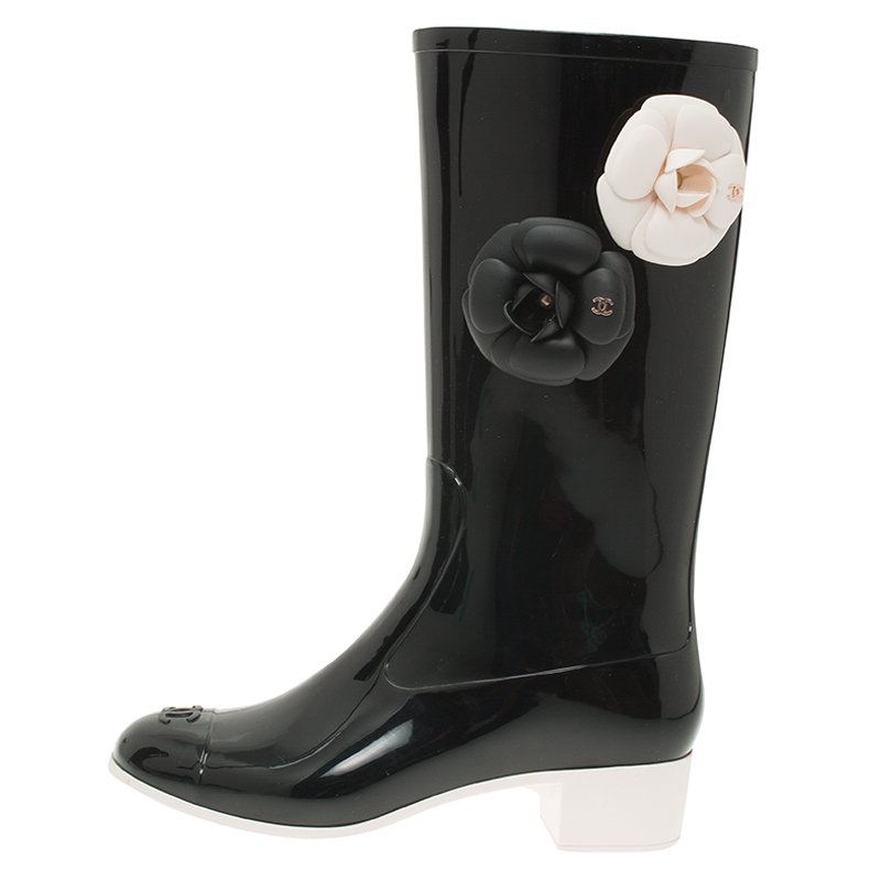 Chanel Camellia Rain Boots size 38