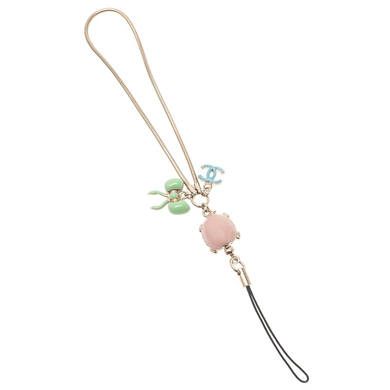 Pre Owned Chanel Two Tone Bow and CC Logo Bag Charm
