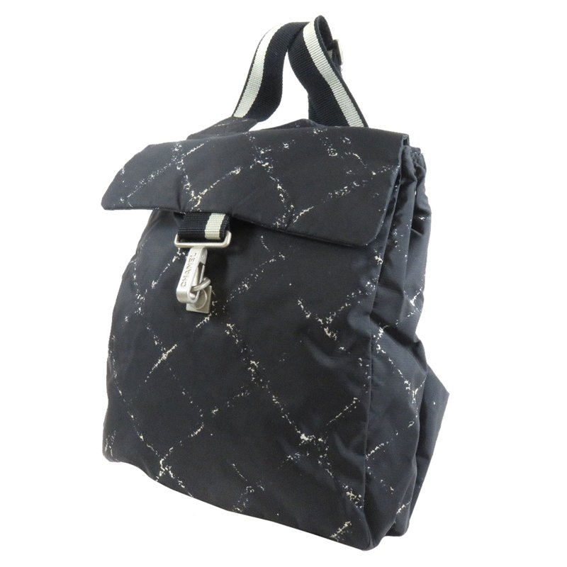 Chanel Black Nylon Old Travel Line Backpack