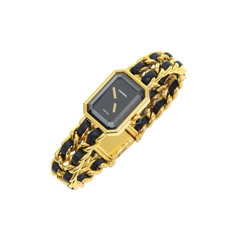 Pre Owned Chanel Black Gold-Plated Steel Premiere Women's Wristwatch 20MM