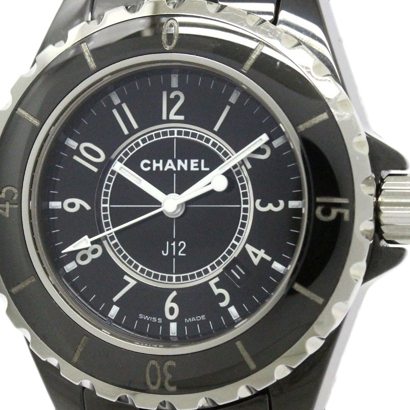 Chanel Black Ceramic J12 Women's Wristwatch 33MM