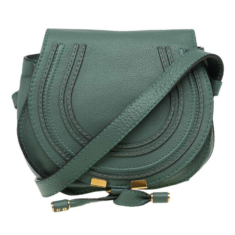 Chloe Green Leather Mini Marcie Crossbody Bag