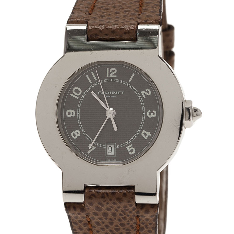 Chaumet Brown Stainless Steel Sport Women's Wristwatch 35MM