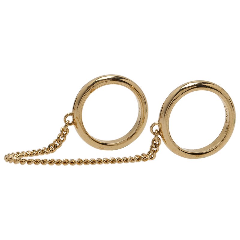 Chloe Two Chain Gold Tone Ring
