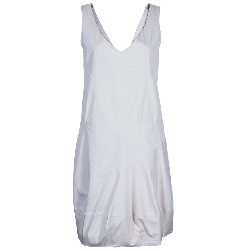 Pre Owned Chloe Beige Wrap Front Sleeveless Dress M