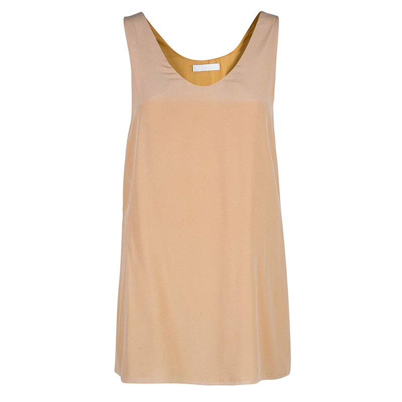 مملوكة مسبقًا Chloe Nude Silk Top M