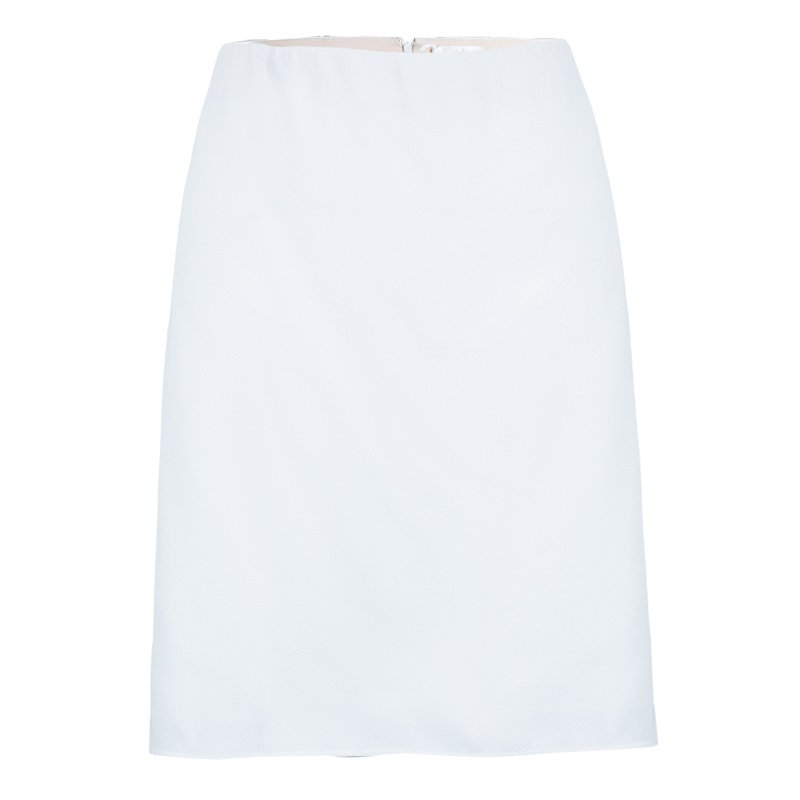 Chloe White A-Line Skirt L