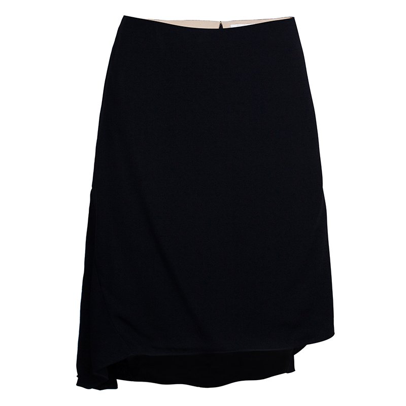 Chloe Black Crepe Skirt L