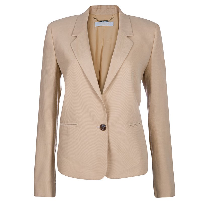 Pre Owned Chloe Beige Fitted Blazer M