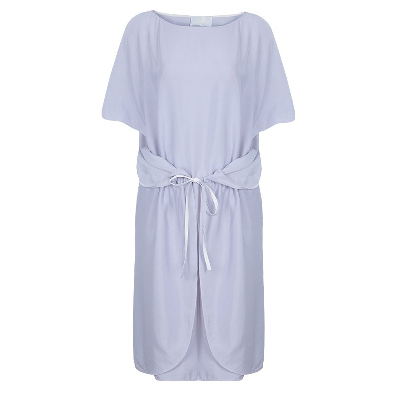 Pre Owned Chloe Grey Silk Butterfly Sleeve Dress M