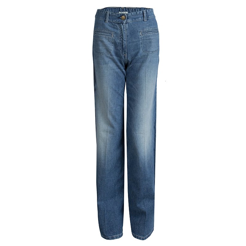Chloe Indigo Light Wash Denim Flared Jeans M