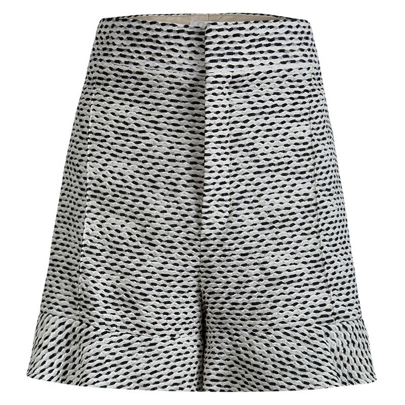 Pre Owned Chloe Monochrome Textured High Waist Shorts M