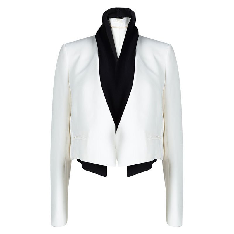 Chloe White Faux Double Layer Blazer M