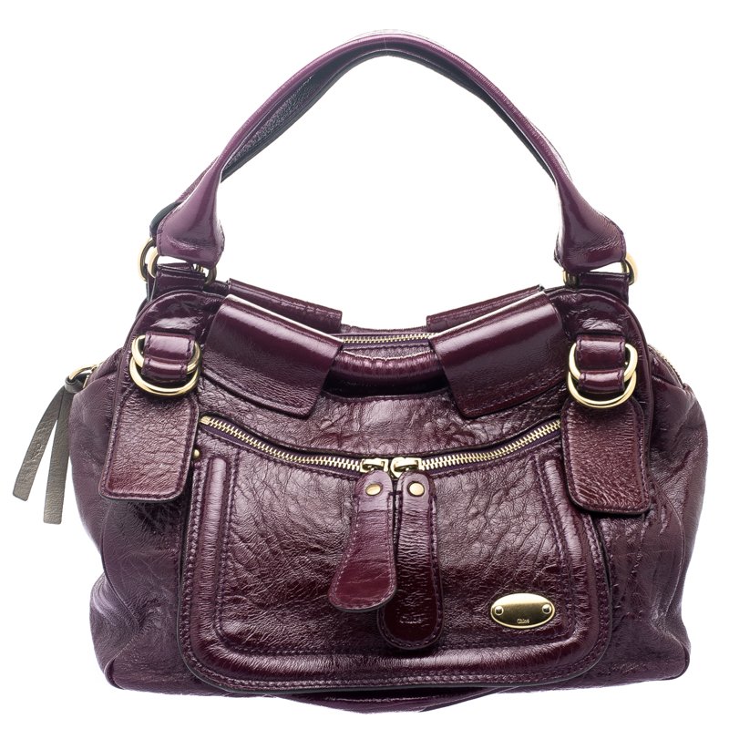 chloe patent leather shoulder bag