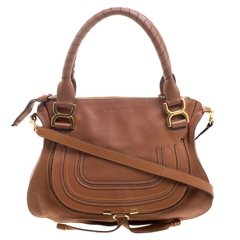 Pre Owned Chloe Brown Leather Medium Marcie Satchel