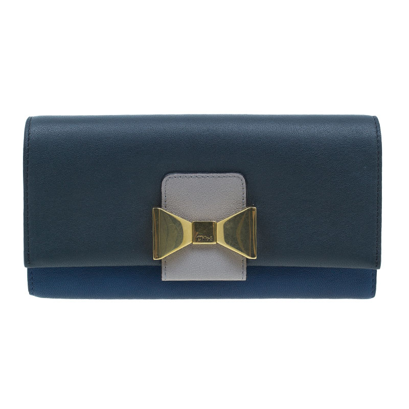 Pre Owned Chloe Two Tone Leather Bobbie Wallet 