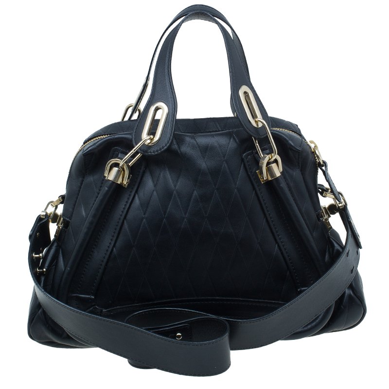 Pre Owned Chloe Black Quilted Leather Medium Paraty Bag