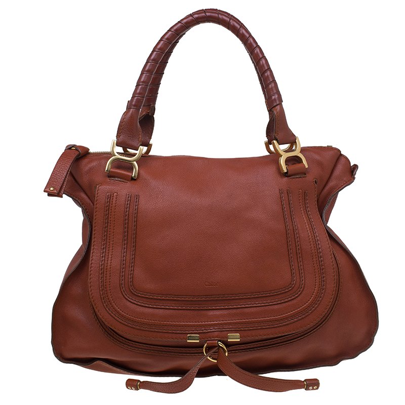 Chloé Marcie Grained-leather Tote Bag - Brown