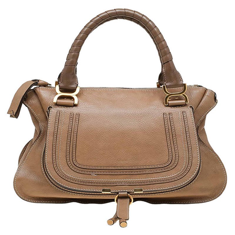 Pre Owned Chloe Brown Leather Medium Marcie Satchel