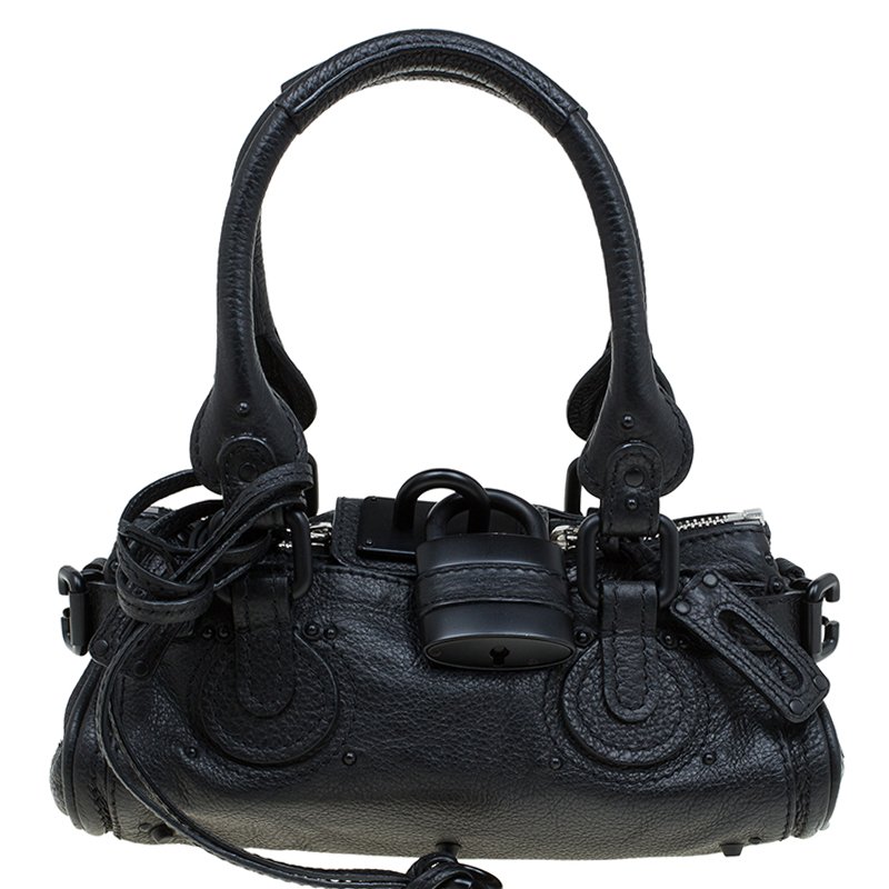 Pre Owned Chloe Black Leather Mini Paddington Satchel