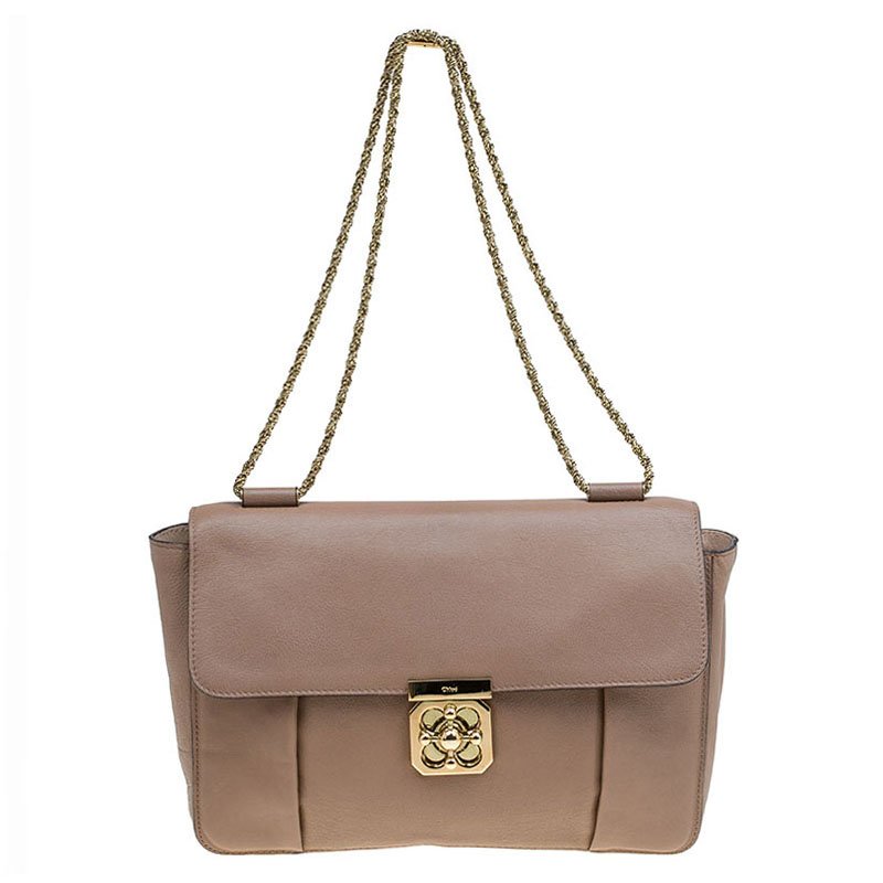 Pre Owned Chloe Brown Leather Large Elsie Shoulder Bag