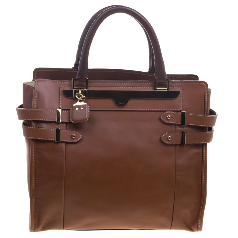 Pre Owned Chloe Brown Leather Tote