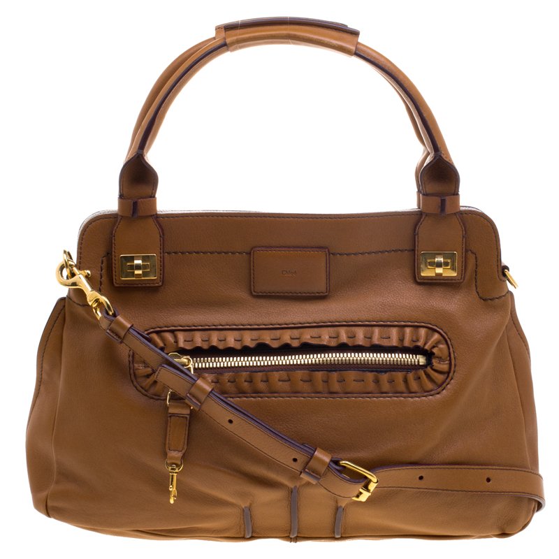 Chloe Brown Leather Margaret Shoulder Bag