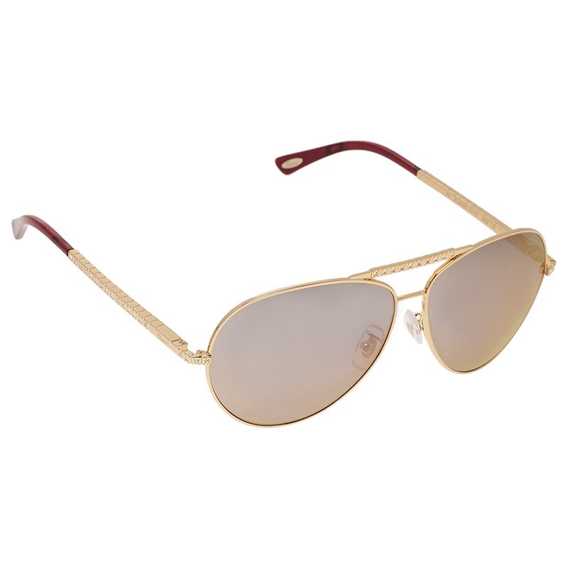 Chopard Gold Embellished SCH934S Aviators