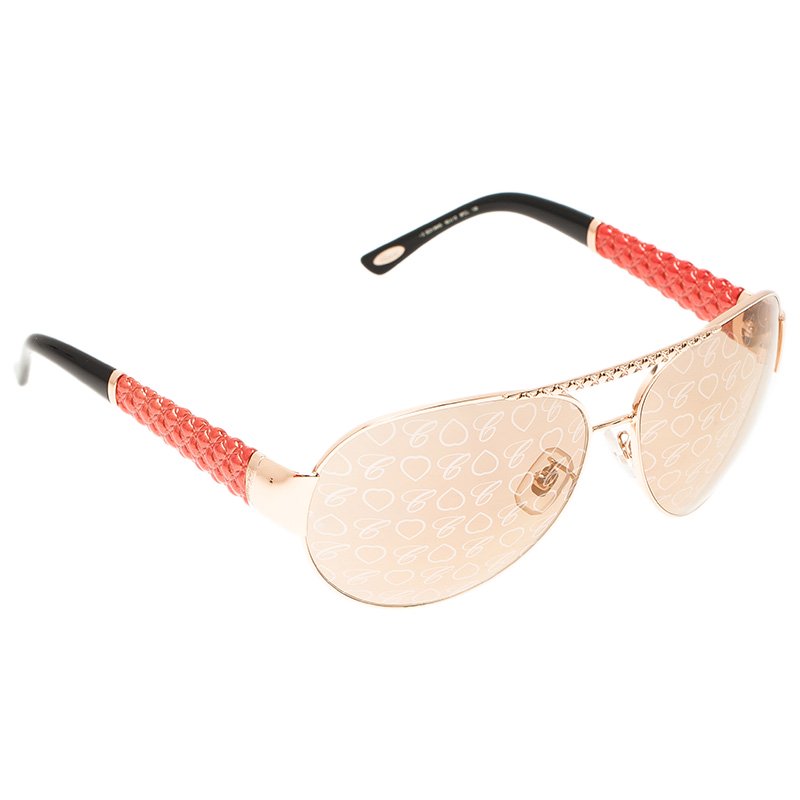 Pre Owned Chopard Rose Gold SCH 9940 Special Edition Aviator Sunglasses