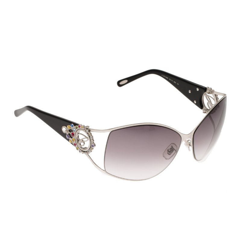 Chopard Silver SCH 805S Embellished Round Sunglasses