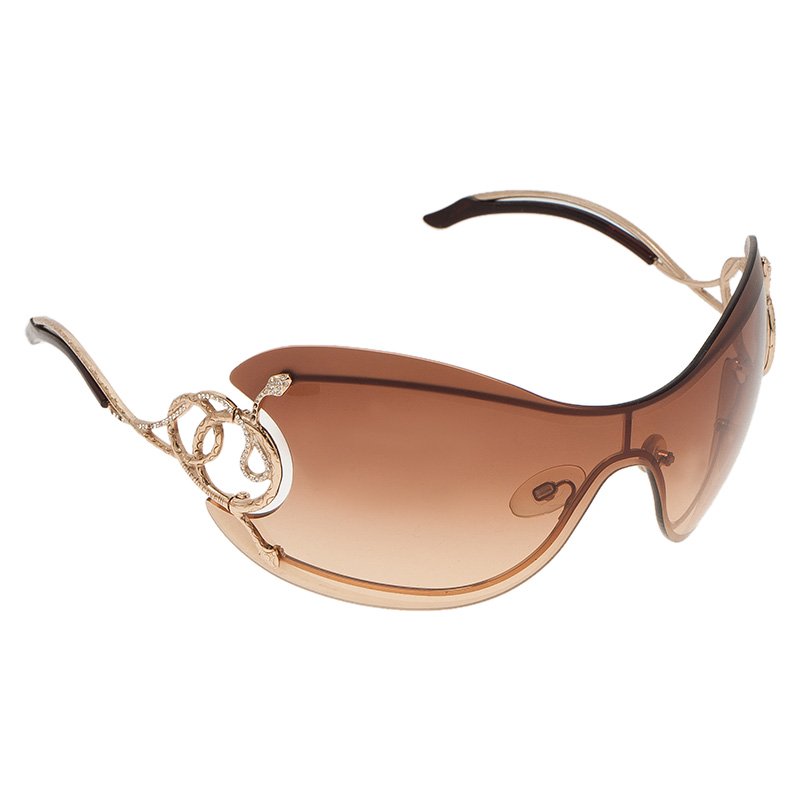 Chopard Brown Shield Cinco 223S Sunglasses Chopard | The Luxury Closet