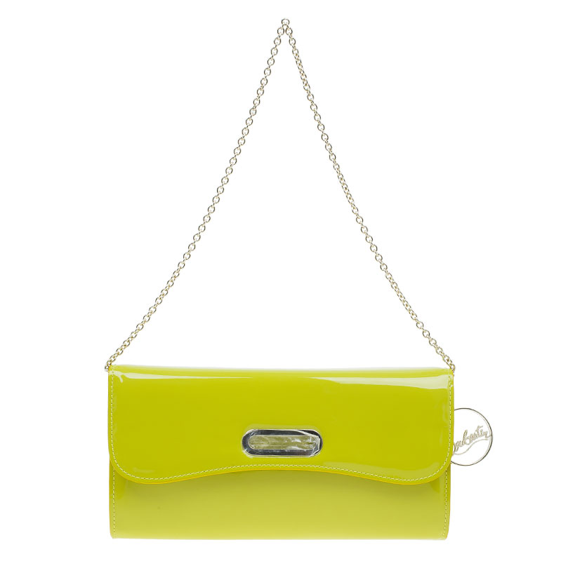 Christian Louboutin Yellow Patent Leather Riviera Clutch