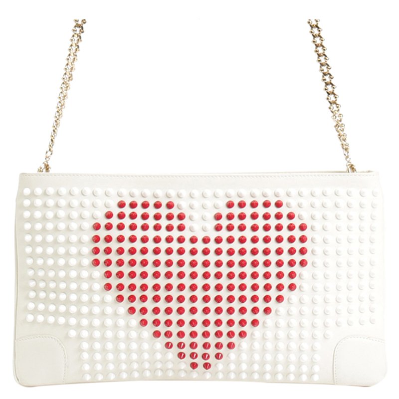 christian louboutin studded clutch