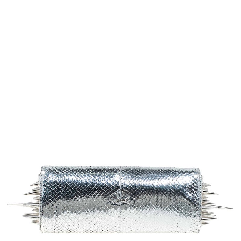 louboutin silver clutch