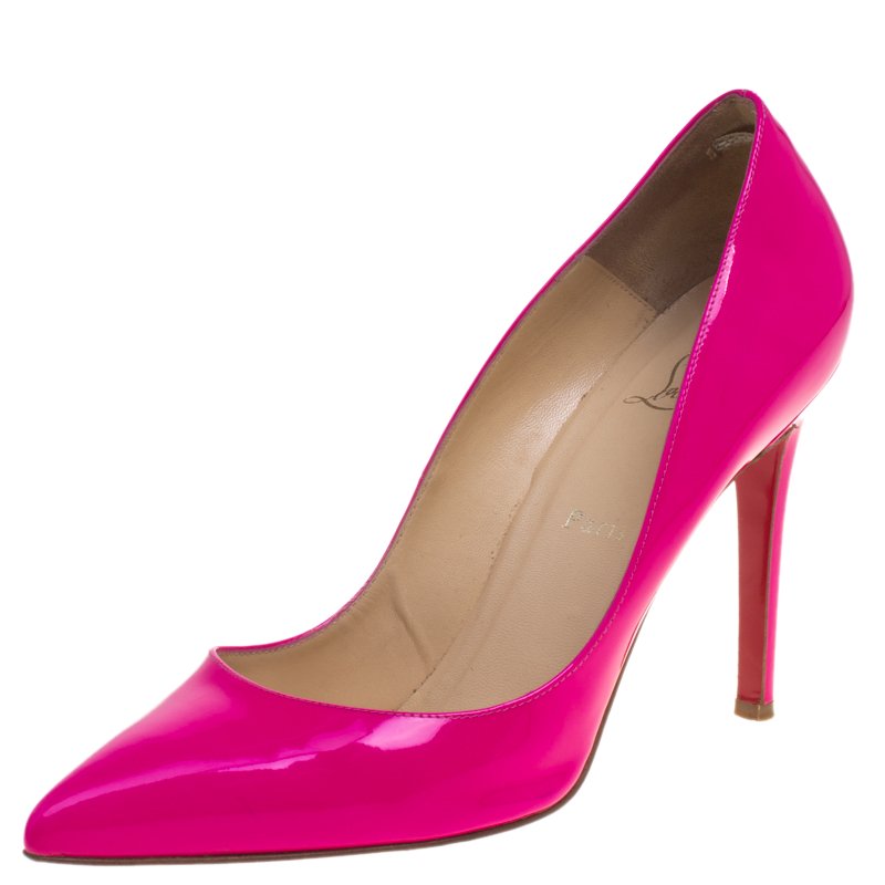 Christian Louboutin Fluorescent Pink Patent Leather So Kate