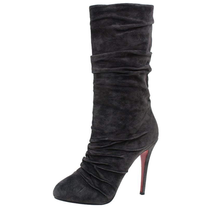 مملوكة مسبقًا بوت كريستيان لوبوتان بيروز سويدي رصاصي مقاس 39.5