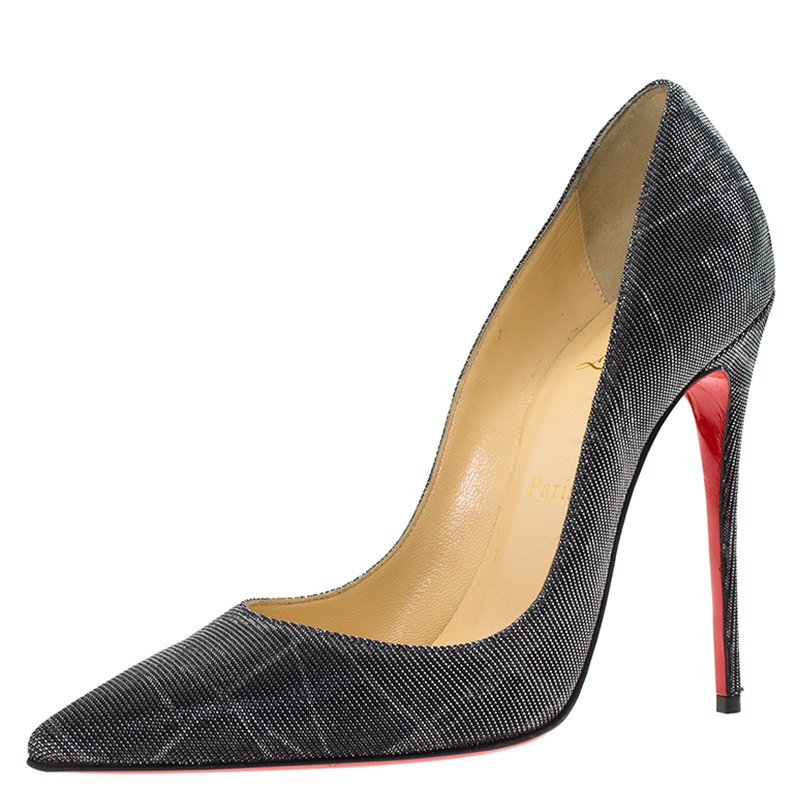 Christian Louboutin Metallic Grey Fabric So Kate Pumps Size 38 ...