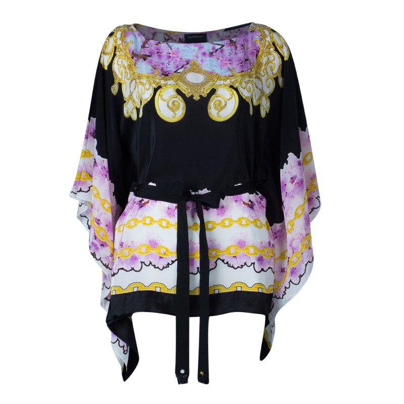 Pre Owned بلوزة كلاس باي روبرتو كافالي فراشة طباعة متعددة الألوان