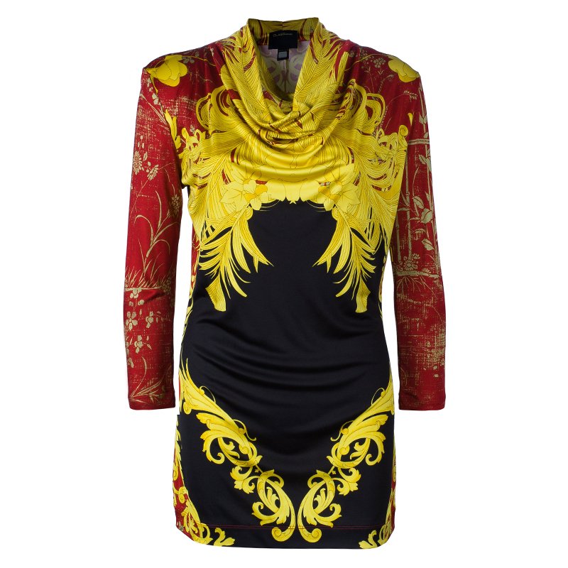 Class by Roberto Cavalli Multicolor Printed Long Sleeve Top L