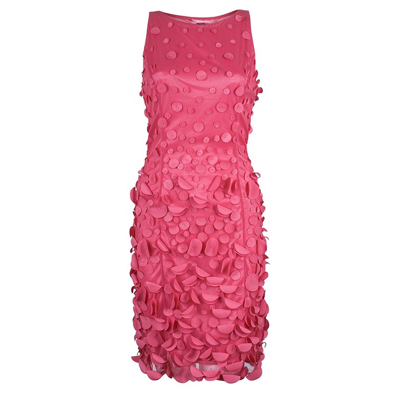 Pre Owned فستان واسع كلاس باي روبيرتو كافالي مزين بدوائر وردي M