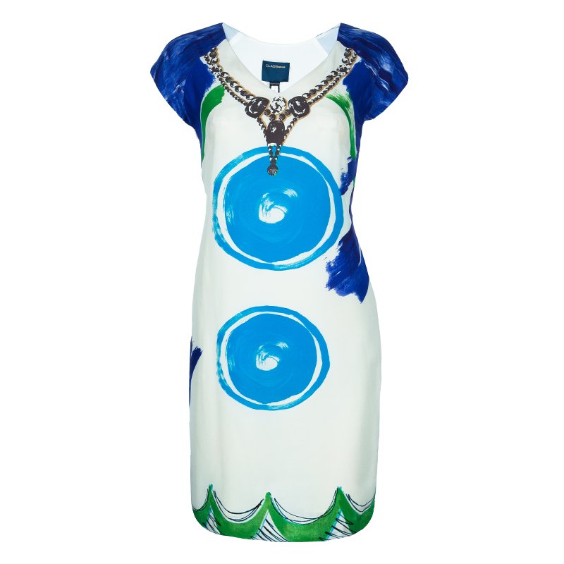 Pre Owned Class By Roberto Cavalli Printed Shift Dress S