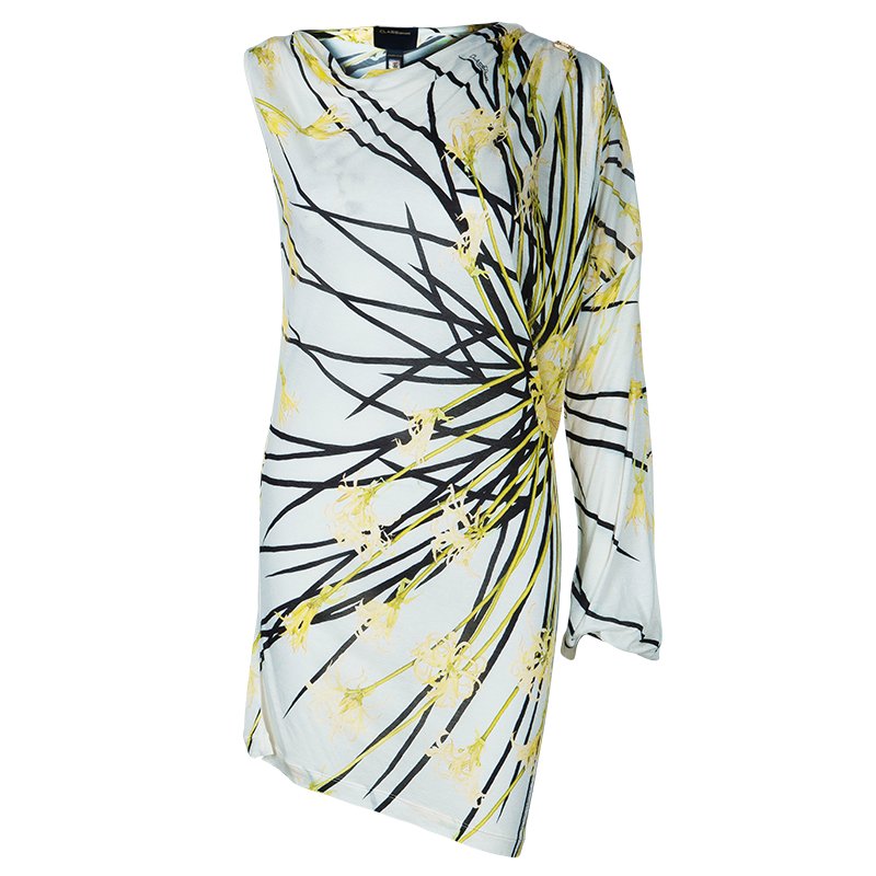 Pre Owned Class by Roberto Cavalli One Shoulder Printed Dress M