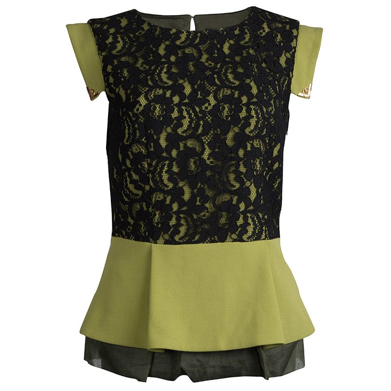 Cavalli Class by Roberto Cavalli Two Tone Layered Blouse M
