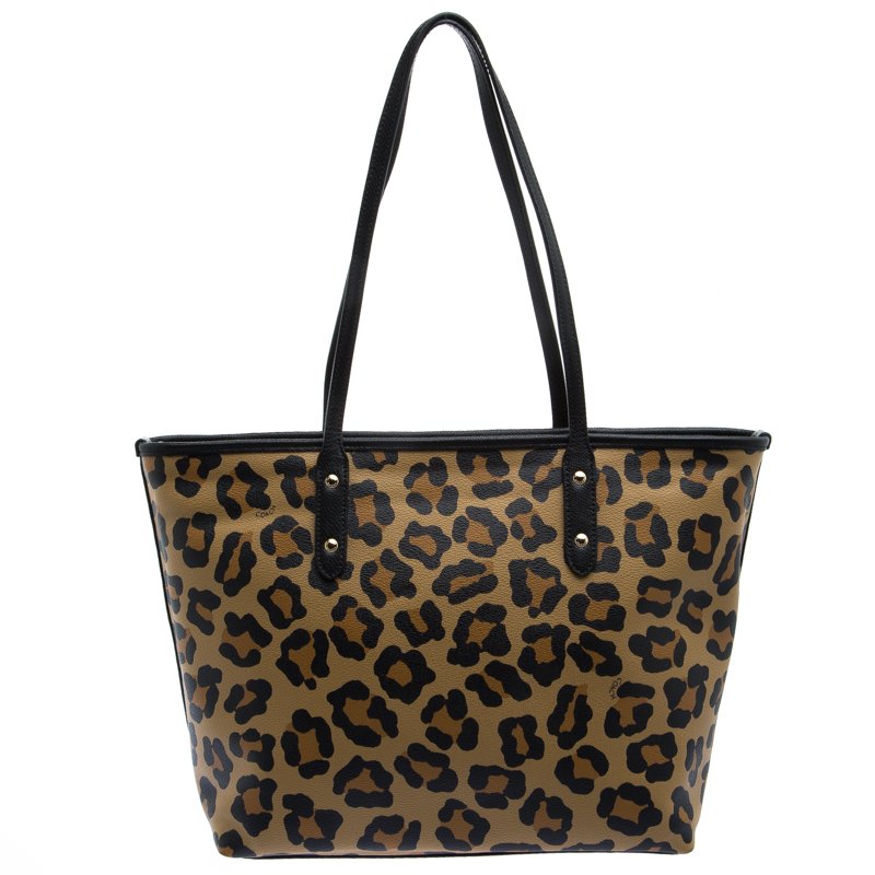 coach city tote leopard