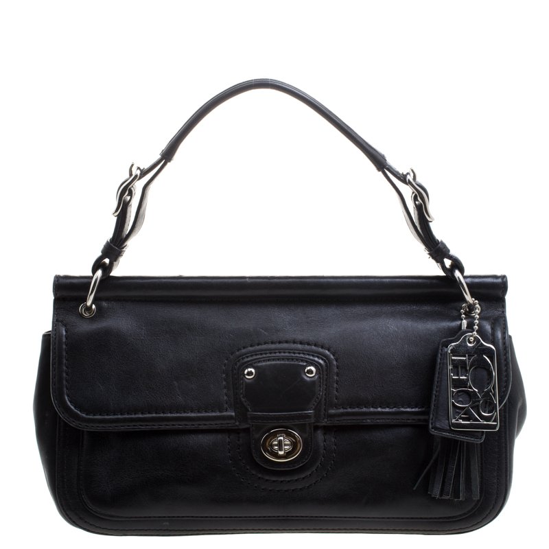 Coach Black Leather Turnlock Shoulder Bag Coach | TLC