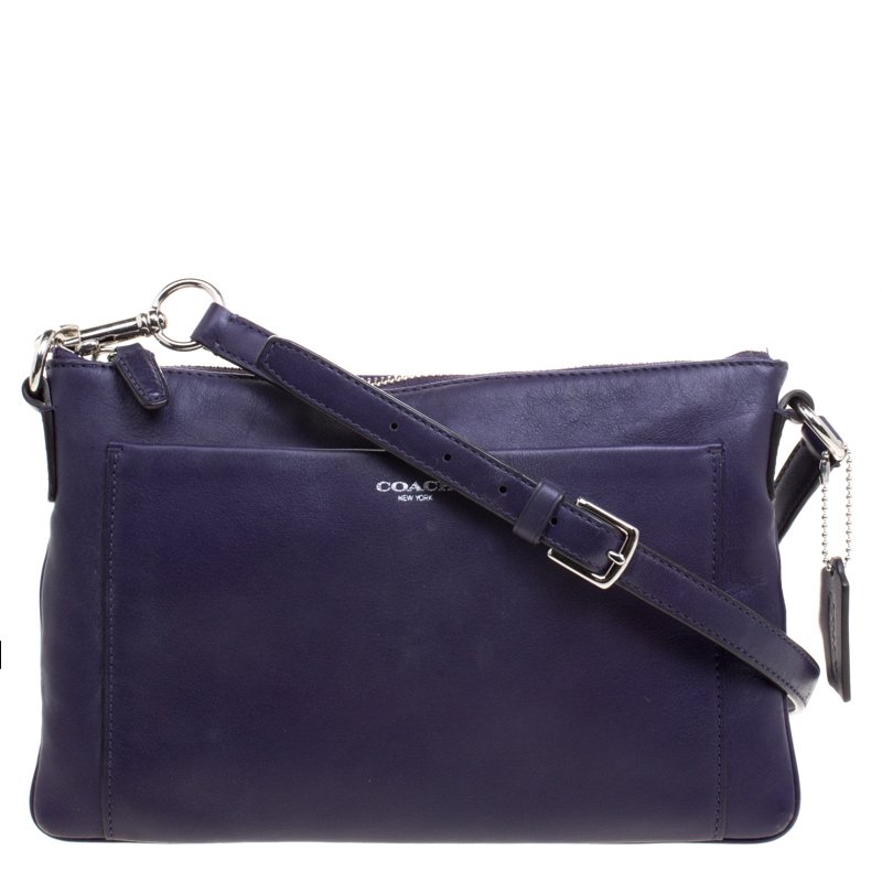 coach purple leather crossbody bag