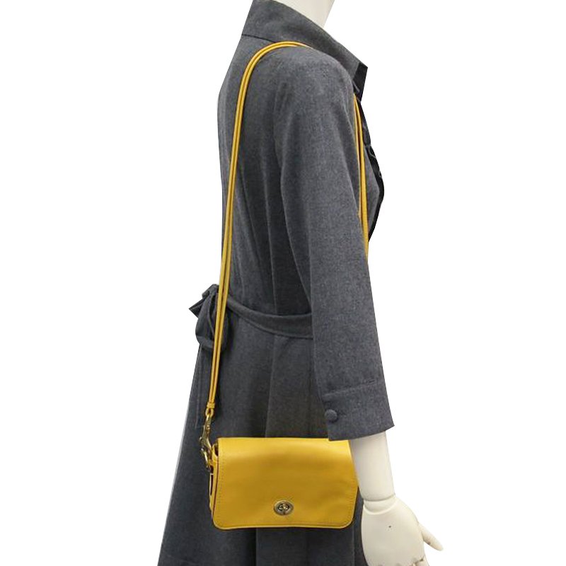 Coach Yellow Leather Legacy Penny Shoulder Bag Coach