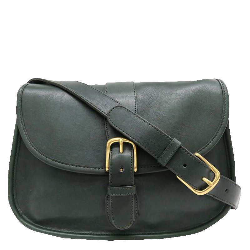 Coach Black Leather Saddle Shoulder Bag 